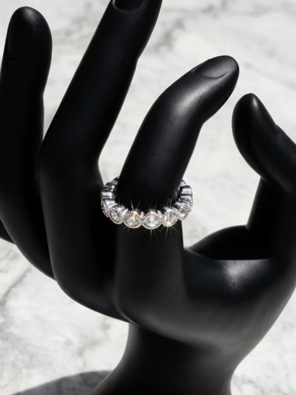 Moissanite Bezel Milgrain Eternity Band — Size 6, 2.53 CTW